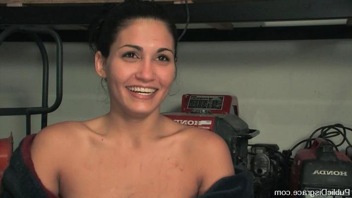 11P Nude brunette is restrained and humiliated before giving oral sex in a dungeon