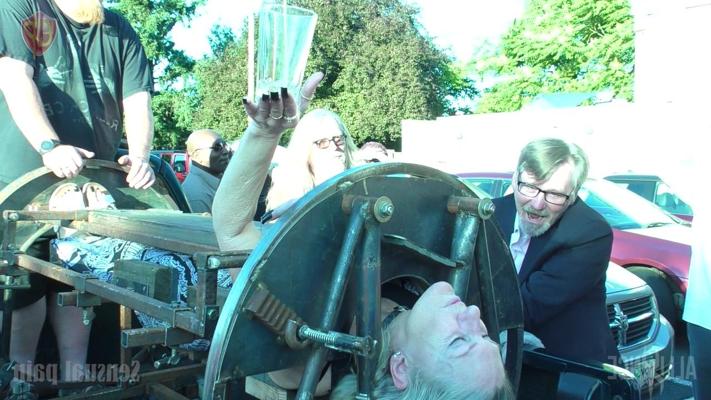 14P Female slave Mary Ellen is restrained during a public performance