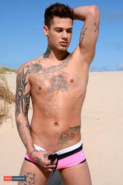 20P Hot looking gay dudes Mickey Taylor and Paul Walker fuck on the sand beach