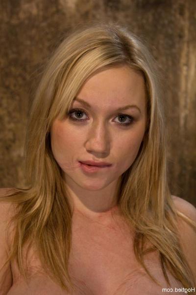 20P Blonde with big boobs Madison Scott gets tied up in rope bondage while naked