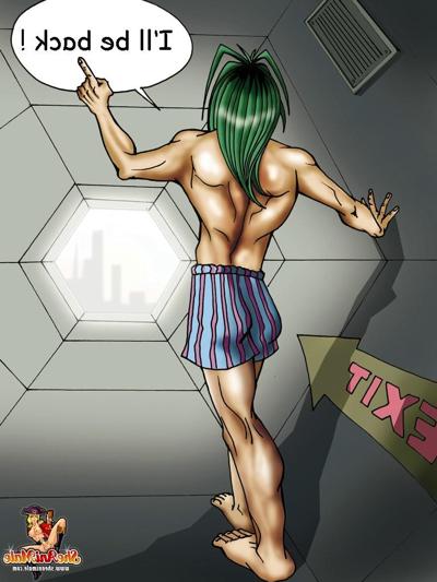 12P Cartoon Power Rangers trannies fuck a villain after capturing him