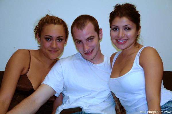 20P Naughty babes Sativa Rose and Gwen Diamond share a toy and torment a slave