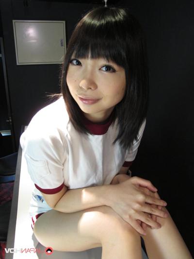 15P One of three pretty Japanese girls puts her natural tits on display