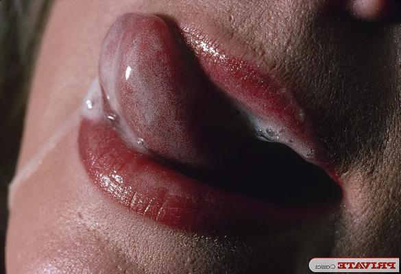 12P Classy lady from the 50s licks the jizz from her lips after sex