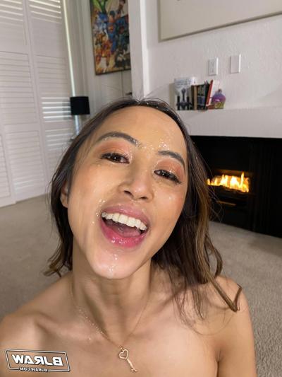 20P Petite hottie Alexia Anders eats cum while giving a POV rimjob & blowjob