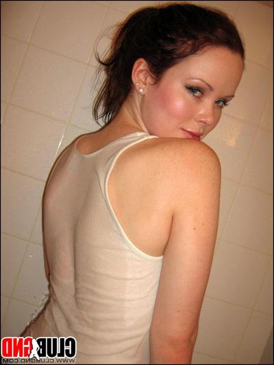 12P Young amateur Lana takes a shower in a tank top and panties
