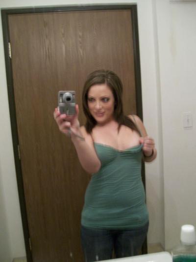 20P Amateur teen Carmen shows her naturals and ass in the mirror & masturbates