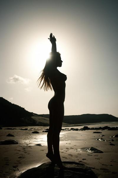 11P Exotic Dutch blonde Vera Dimova strips and poses butt naked on sandy beach