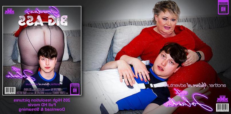 12P Fat older woman Jolanka sits on a painter boy's face while they have sex
