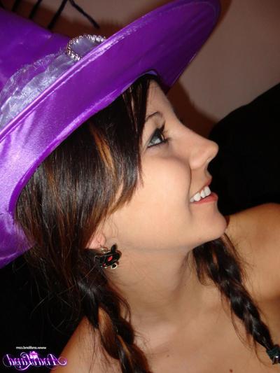 15P Teen amateur Andi Land teases during upskirt action in a Halloween outfit