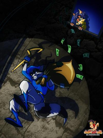 12P Anime night guard drilling a burglar's asshole with her big shemale cock