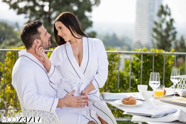 20P Hot MILF with a big booty Angela White gets her twat stuffed in a garter belt
