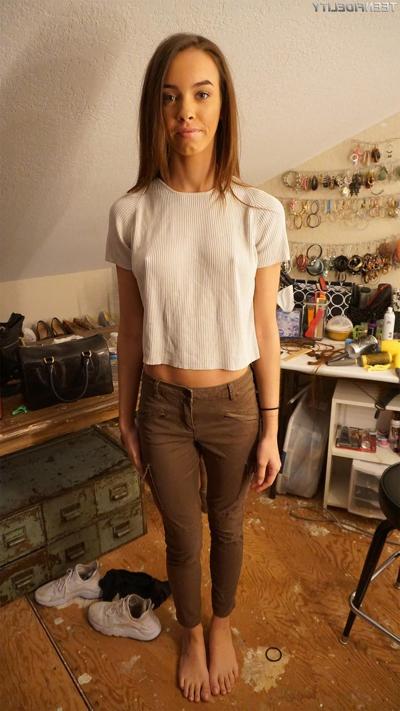 16P Skinny teen Charity Crawford performs striptease to reveal her sexy tiny tits
