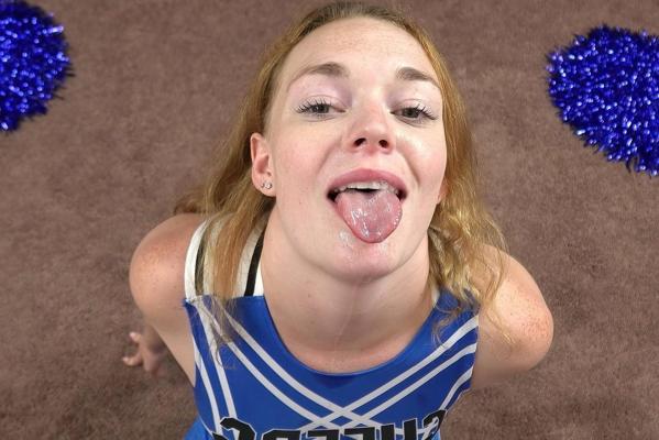 20P Sexy cheerleader Samantha Reigns gives Logan Drake a POV blowjob