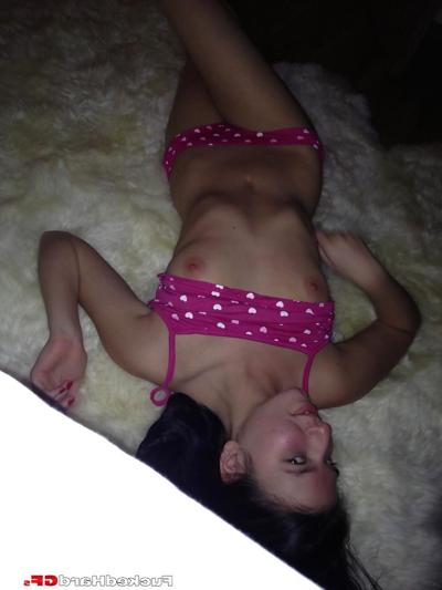 16P Teen gf Nadia posing for softcore shots in panties and socks