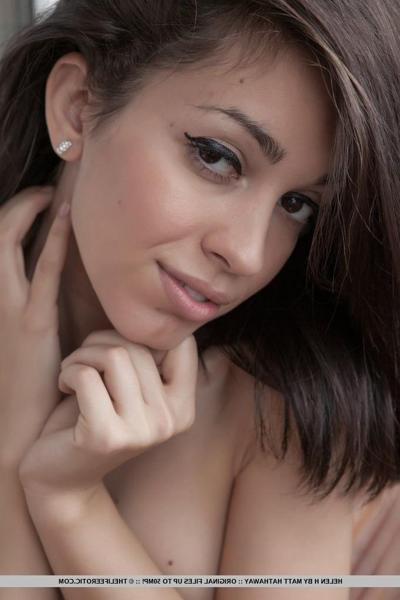 16P Sexy teen Helen H uncovers her perky tits before masturbating in the nude