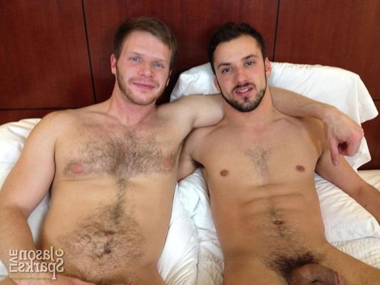 20P Sexy gay friends Aiden Woods and Brian Bonds enjoy oral sex on a bed