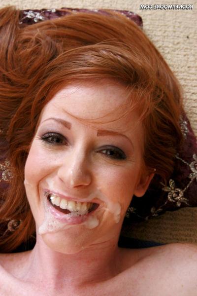20P Redheaded amateur Nikki Rhodes gives head and takes a dick in her hairy pussy