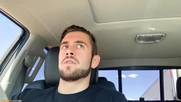 20P Handsome stallion Dante Colle sits in his car for a hot masturbation session