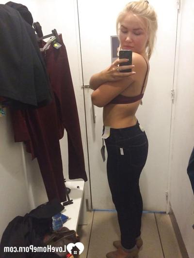 20P Beautiful amateur blonde posing in her private lingerie compilation