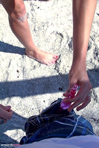 20P Slutty teen Gia strips fully naked & fingers her pink twat at the beach