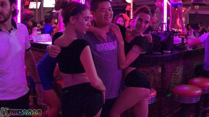 20P Sexy party girls Nikky & Kitty show off their booties & share a big dick