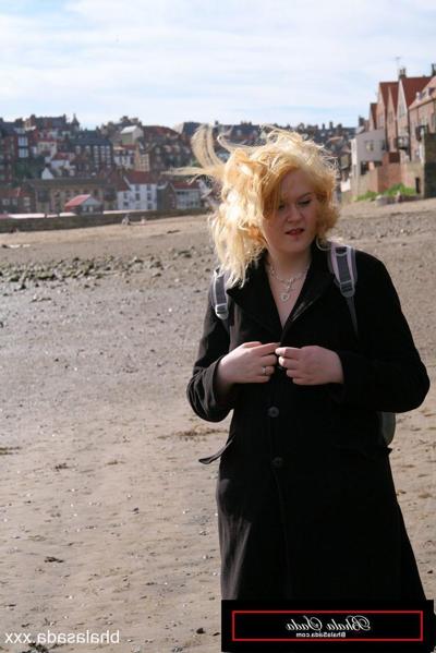 15P Platinum blonde BBW Bhala Sada wears nothing but a black coat in public