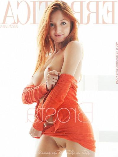 20P Ginger girlfriend Micca massages her lovely boobs and shaved pussy