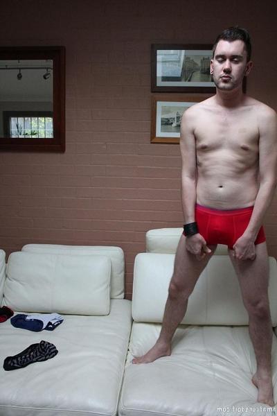 20P Adorable gay brunette August Arse shows his big ass in his sexy undies
