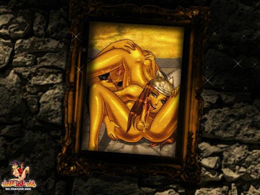 15P 2 male hunters morph into shemale lovers after masturbating with gold liquids