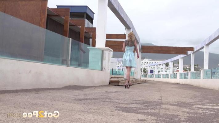 15P Short taken girl Aylin Tattoo takes a piss in a public location