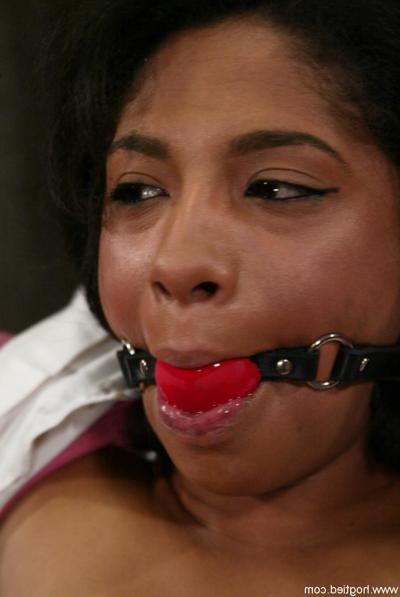 20P Cute ebony Sophia gets stripped, strung up and groped by a kinky dom