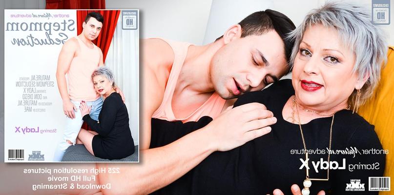 11P Old platinum blonde Lady X ends up on top during sex with her toy boy