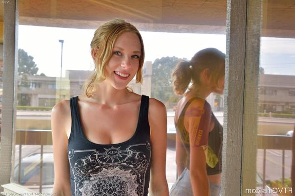 20P Adorable teen Anya loses her underwear and fists her love holes on the floor
