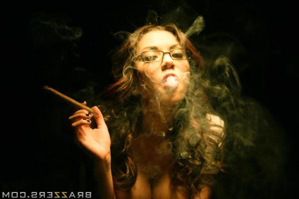 16P Big titted babe Adrenalynn smoking and fingering pussy in uniform