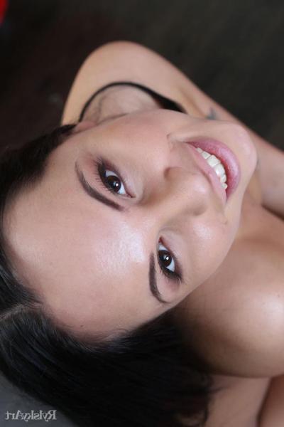 16P Dark haired teen Sable Sharp hits upon great nude poses over an ottoman