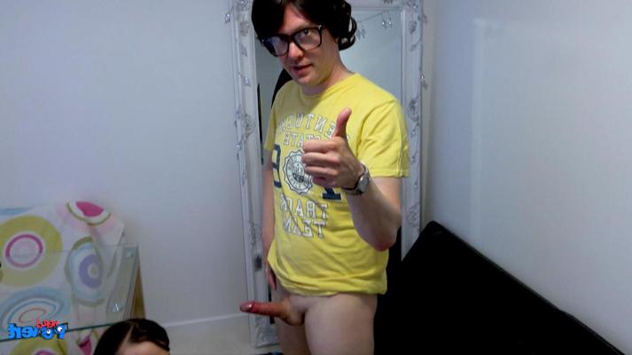 20P Horny amateur brunette getting finger fucked and dicked by a nerd