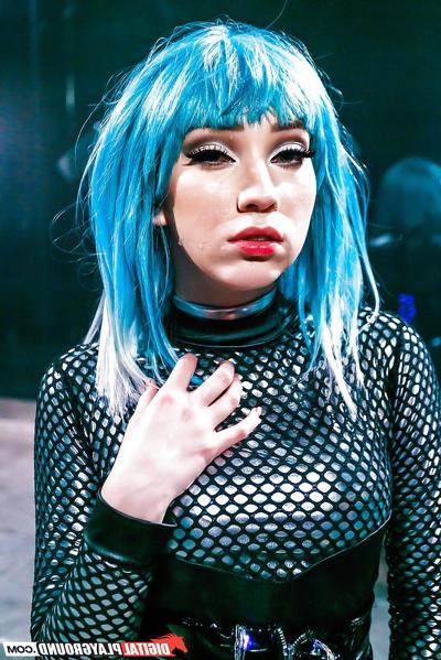 16P Pornstar Aria Alexander rides cock and gives oral sex in crotchless outfit
