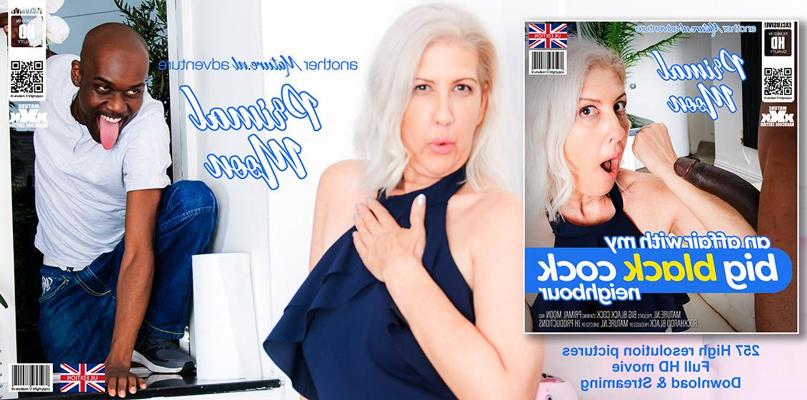 11P Older platinum blonde Primal Moon has sex with a big black dick on a sofa