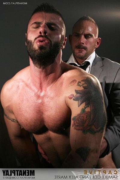 16P Muscular gay businessmen Alex Marte & Samuel Colt engage in bondage sex action