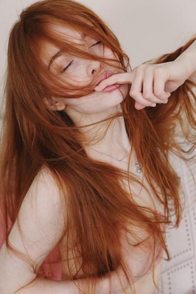 20P Pretty redhead Jia Lissa shows her tiny tits & her lickable trimmed pussy