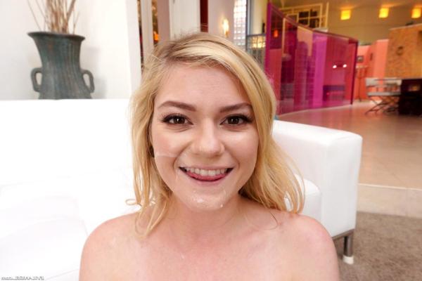 17P Blonde babe Chloe Foster getting her butt fucked by huge dick before facial