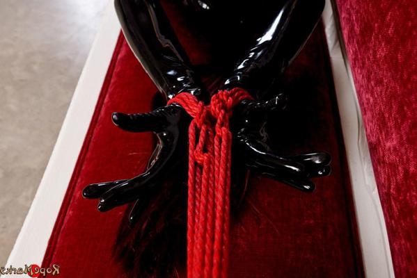16P Natural redhead finds herself tied up while wearing head to toe latex clothing