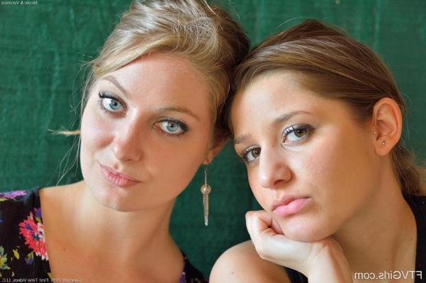 16P 2 lesbians in short summer dresses flash no panty upskirts in public places