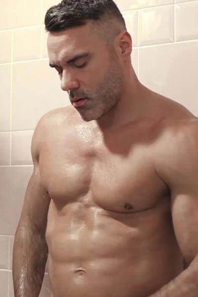 9P Muscular gay Manuel Skye enjoys doggystyle anal sex with Aiden Ward