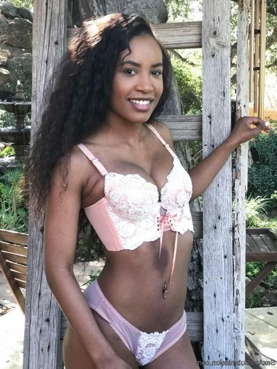 20P Beautiful black babe Demi Sutra gets fucked by a white stud in rope bondage