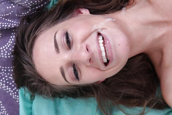 16P Teen pornstar Cassidy Klein taking money shot after hardcore fucking