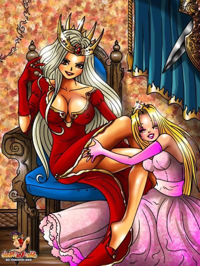 12P Animated blonde babe gets rammed by a buxom tranny witch on the floor