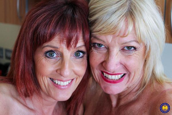 16P Mature divorcees have their first lesbian sex experience in a kitchen