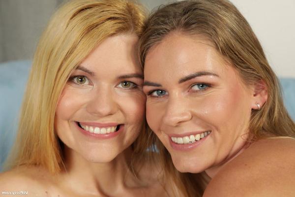 15P Blonde lesbians Delphine and Claudia Macc indulge in piss play
